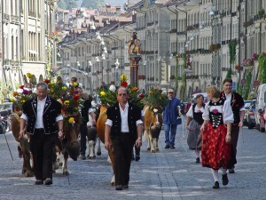Alpaufzug in der Altstadt von Bern